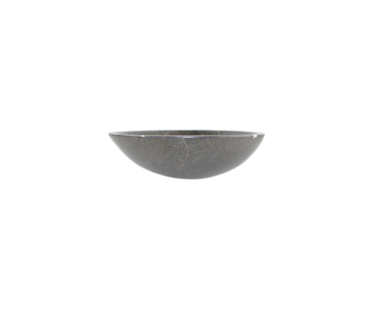 BROWNE 365*120 Trilob Brown & White Vein Marble Round Compact Countertop Vanity Basin