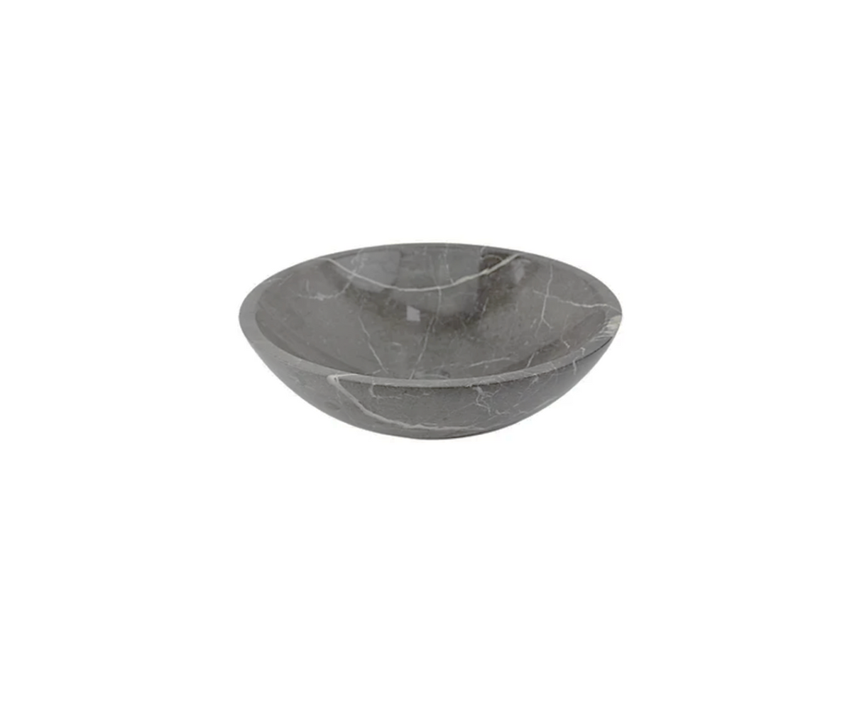BROWNE 420*140 Trilob Brown & White Vein Marble Round Countertop Vanity Basin