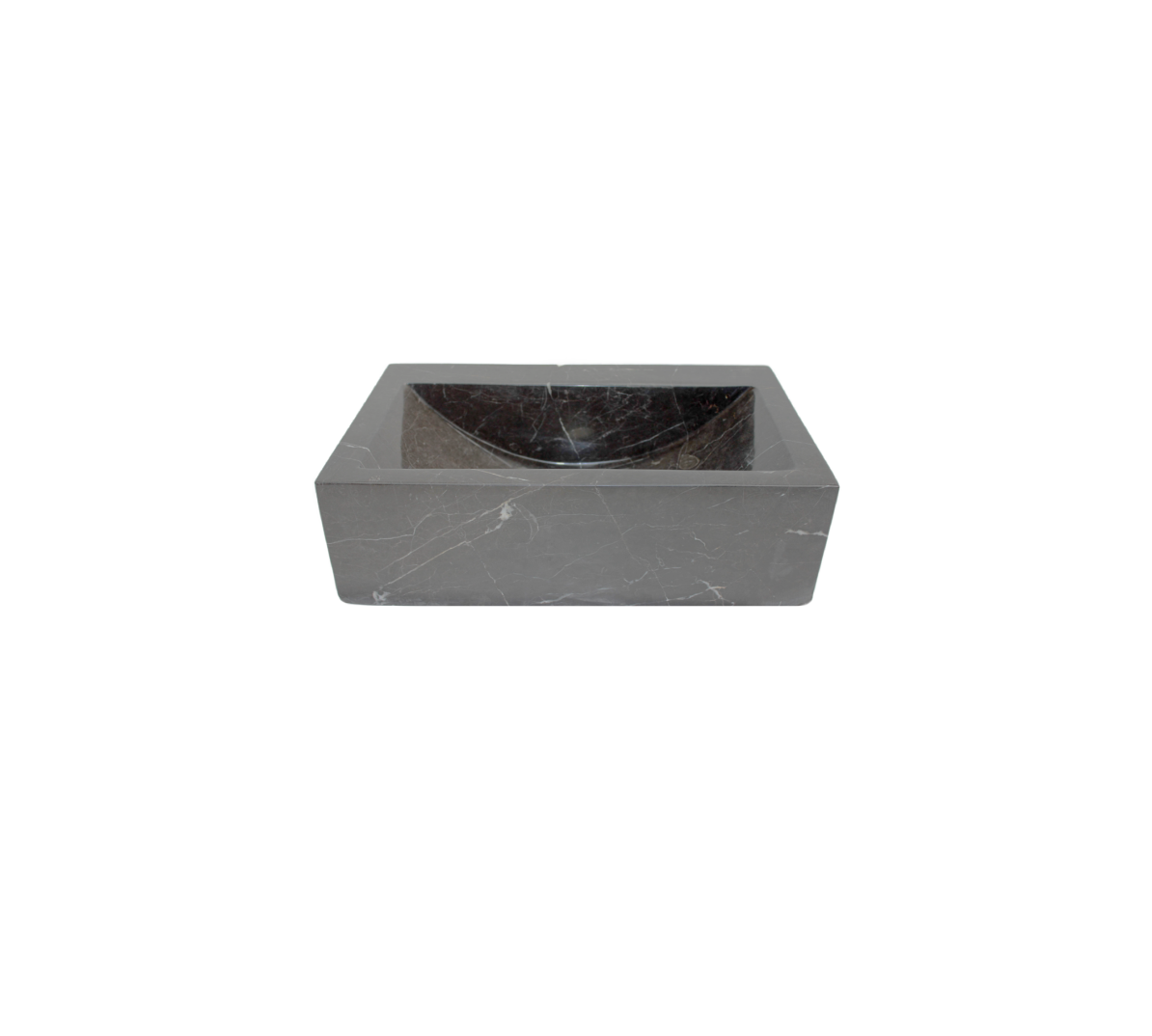 BROWNE STYLUS 400*250*120 Trilob Brown & White Vein Marble Rectangle Compact Countertop Vanity Basin