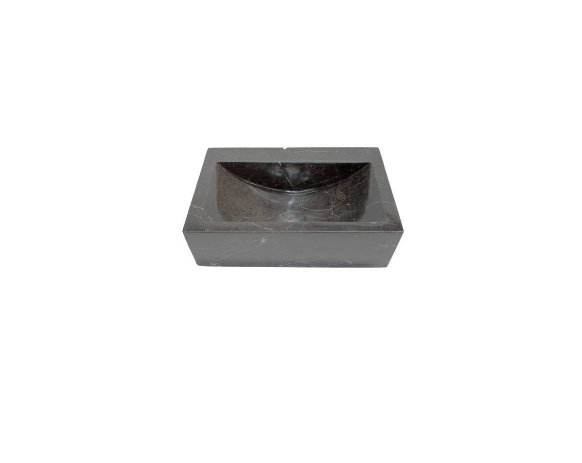 BROWNE STYLUS 400*250*120 Trilob Brown & White Vein Marble Rectangle Compact Countertop Vanity Basin