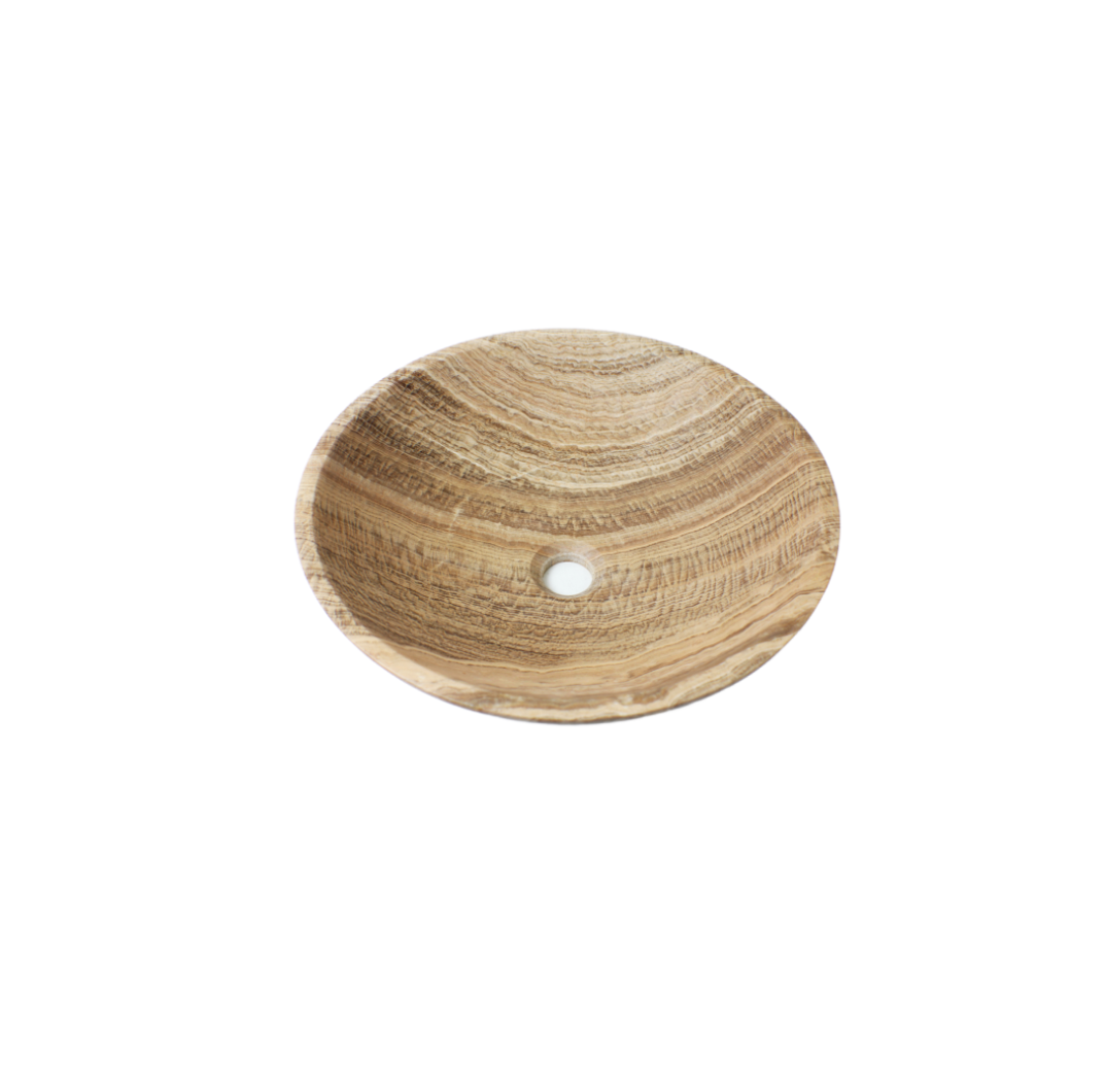 TUSCAN Matte 420*140 Golden Cavity Stone Marble Round Countertop Vanity Basin