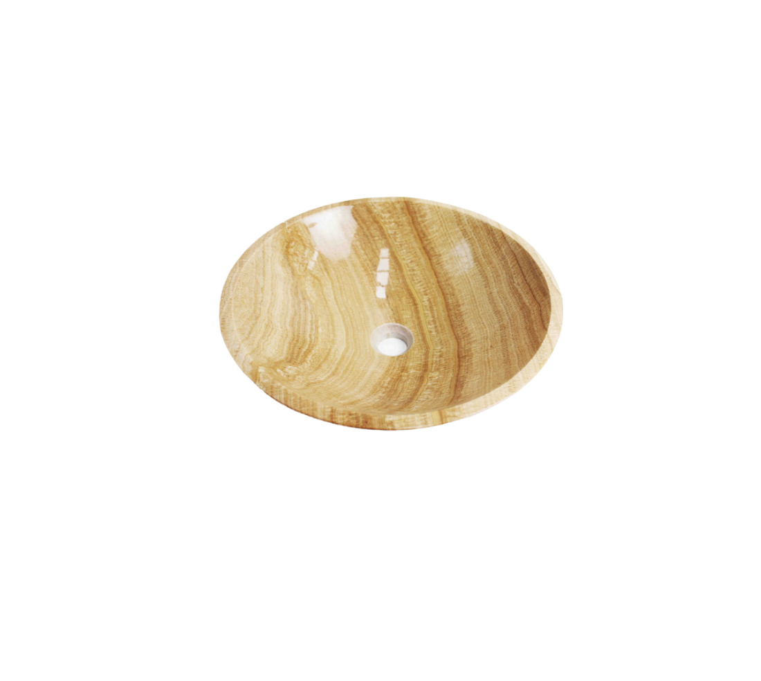 TUSCAN High Polish 420*140 Golden Cavity Stone Marble Round Countertop Vanity Basin