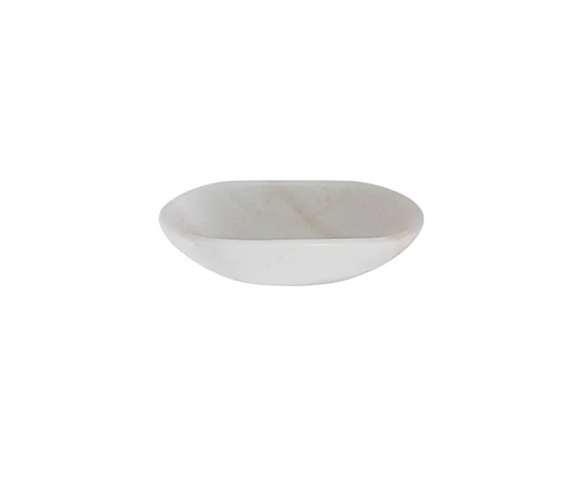 WHITE VEIN MARGOT NUGGET (COMPACT) 405*210*105 White & Grey Vein Oval Marble Countertop Vanity Basin