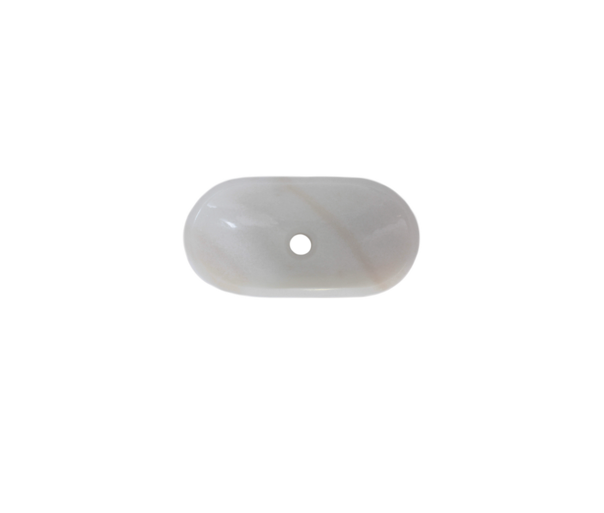 WHITE VEIN MARGOT NUGGET (COMPACT) 405*210*105 White & Grey Vein Oval Marble Countertop Vanity Basin