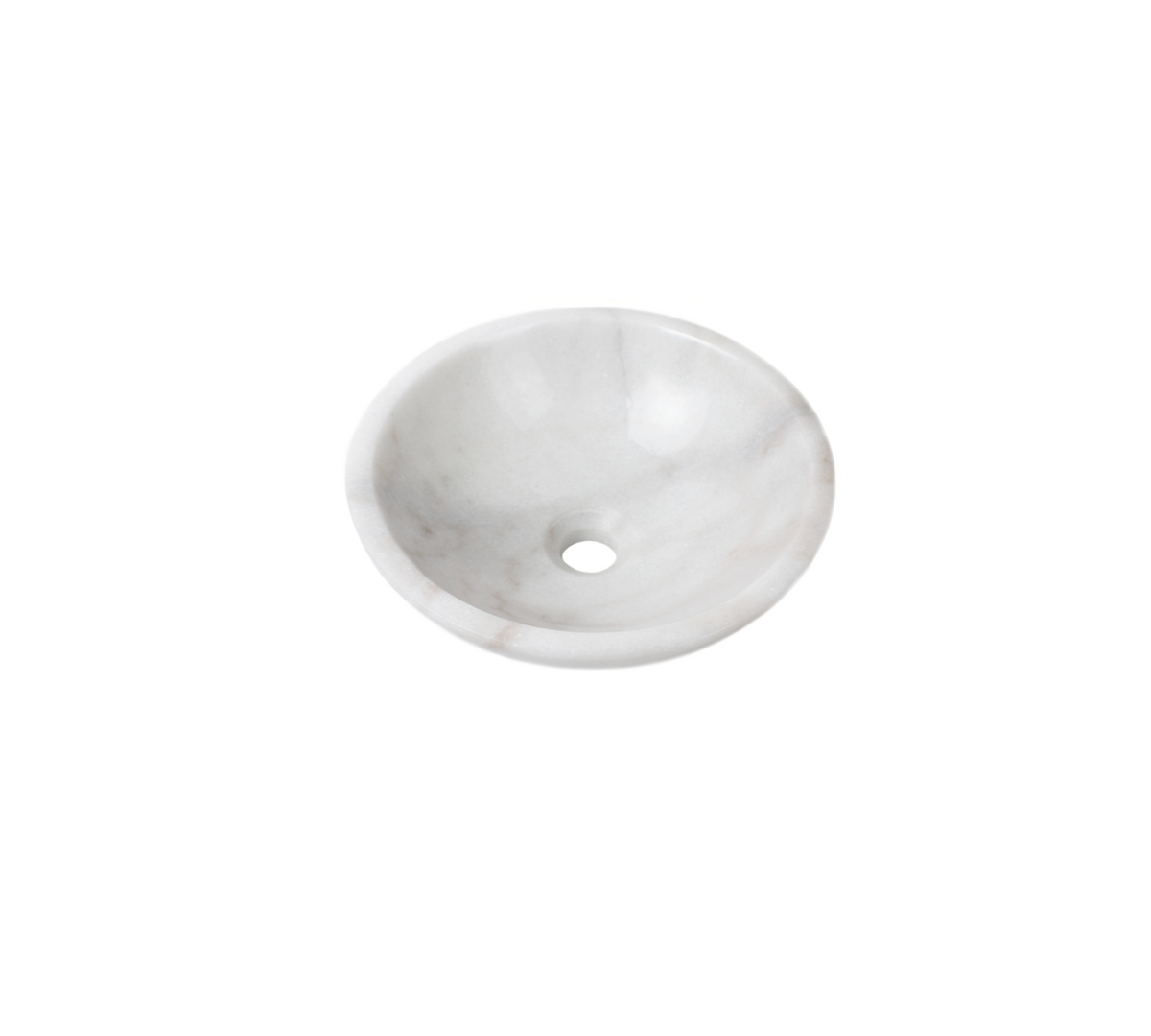WHITE VEIN (COMPACT) 320*120 White & Grey Vein Marble Round Countertop Vanity Basin