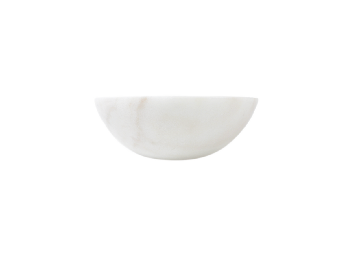 WHITE VEIN (COMPACT) 320*120 White & Grey Vein Marble Round Countertop Vanity Basin
