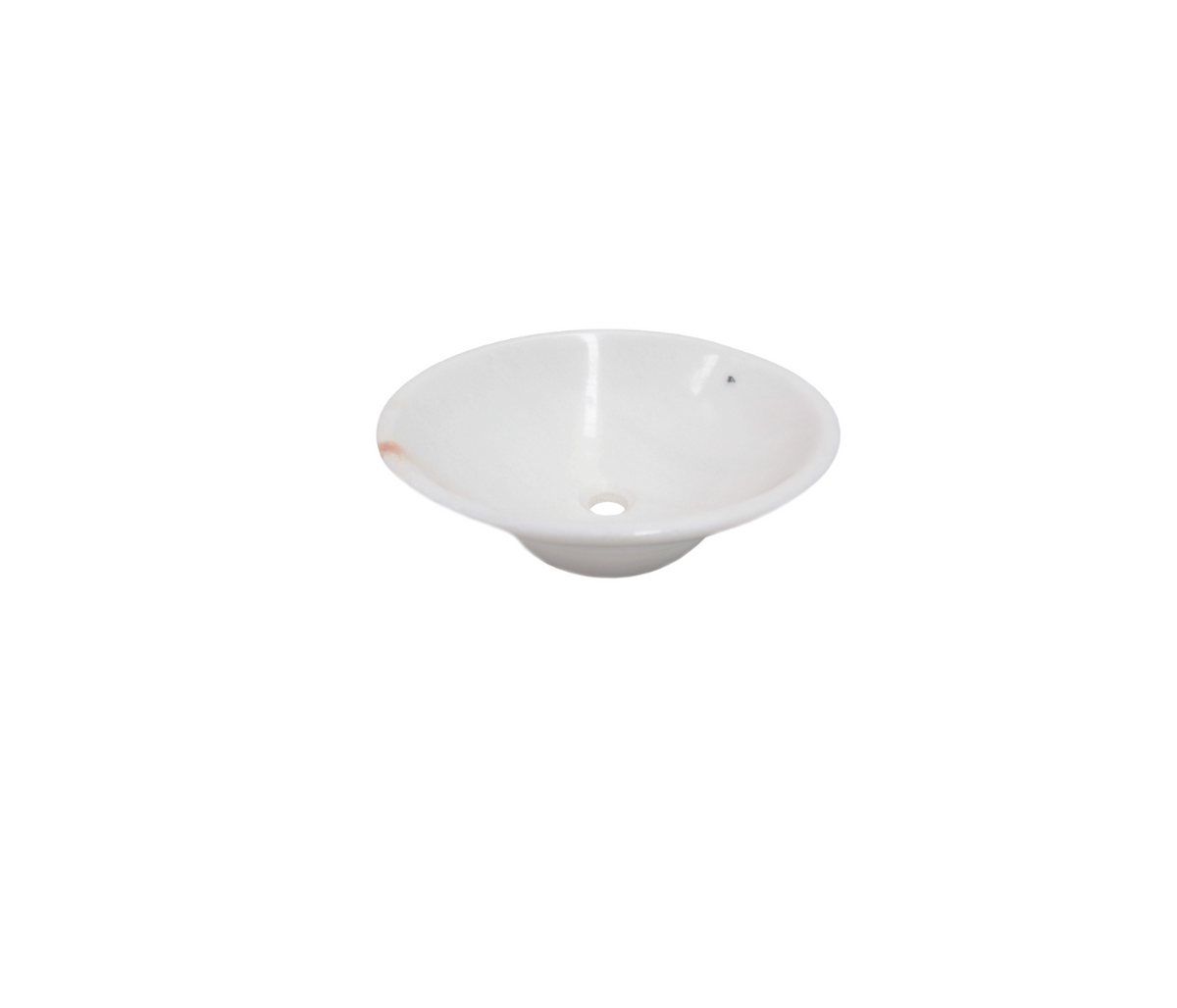 PURITY 420*140 Crystal White Vein Marble Round Tapered Cone Countertop Vanity Basin