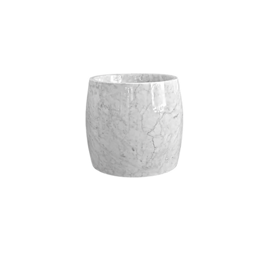 CARRARA 400D*450H*25T White & Grey Vein Tall Rounded Marble Countertop Vanity Basin