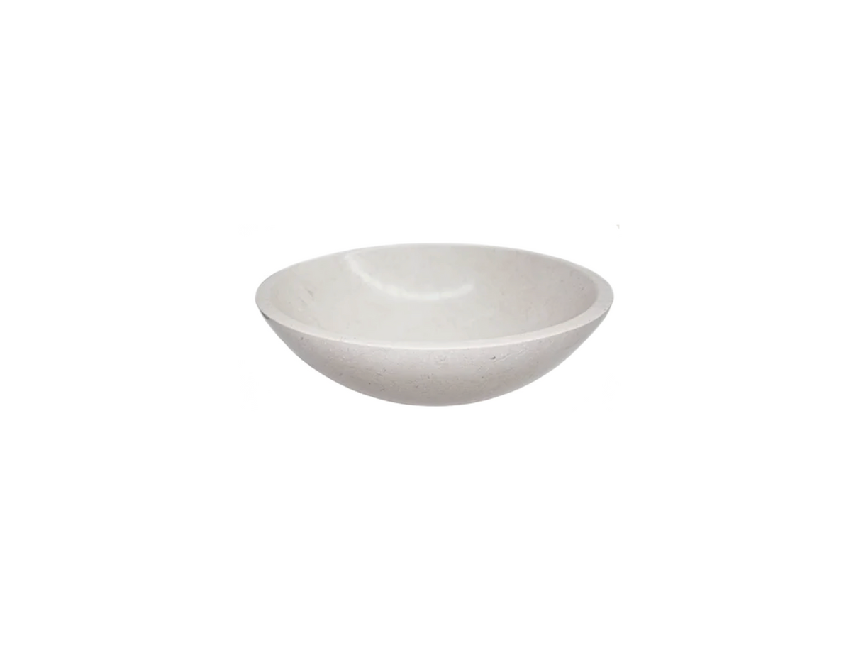 ALBINO 420*140 Beige Cream Marble Round Countertop Vanity Basin