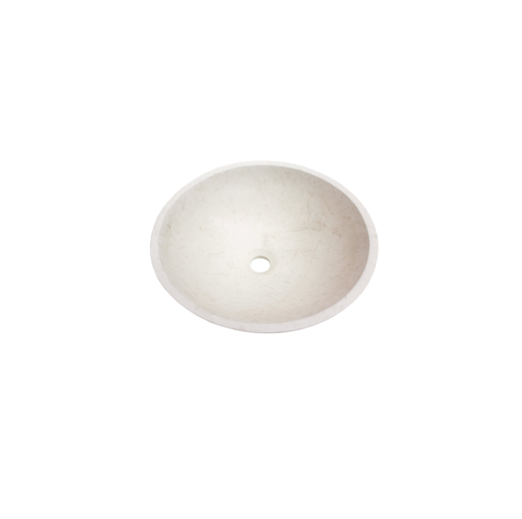 ROYALE 420*140 Royal Batticino White Marble Round Countertop Vanity Basin