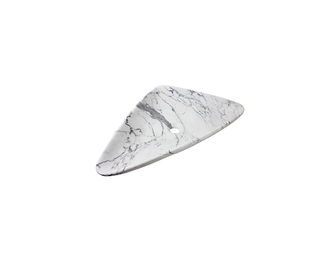 CARRARA TRIAGE 655*385*120 White & Grey Vein Triangle Marble Countertop Vanity Basin
