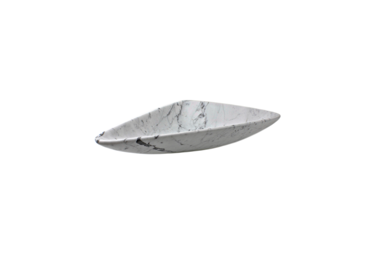 CARRARA TRIAGE 655*385*120 White & Grey Vein Triangle Marble Countertop Vanity Basin