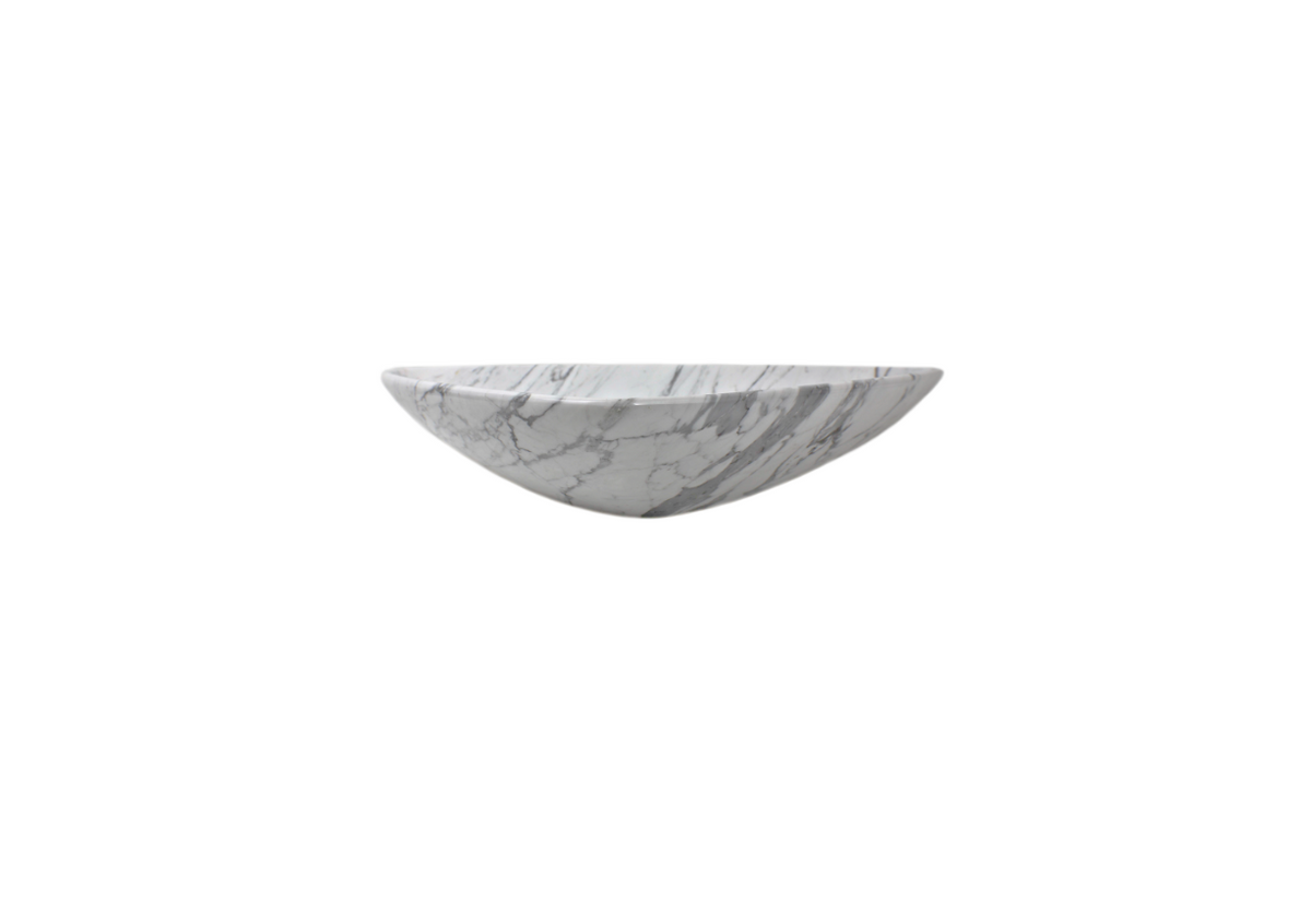 CARRARA TRIAGE 655*385*120 White & Grey Vein Triangle Marble Countertop Vanity Basin