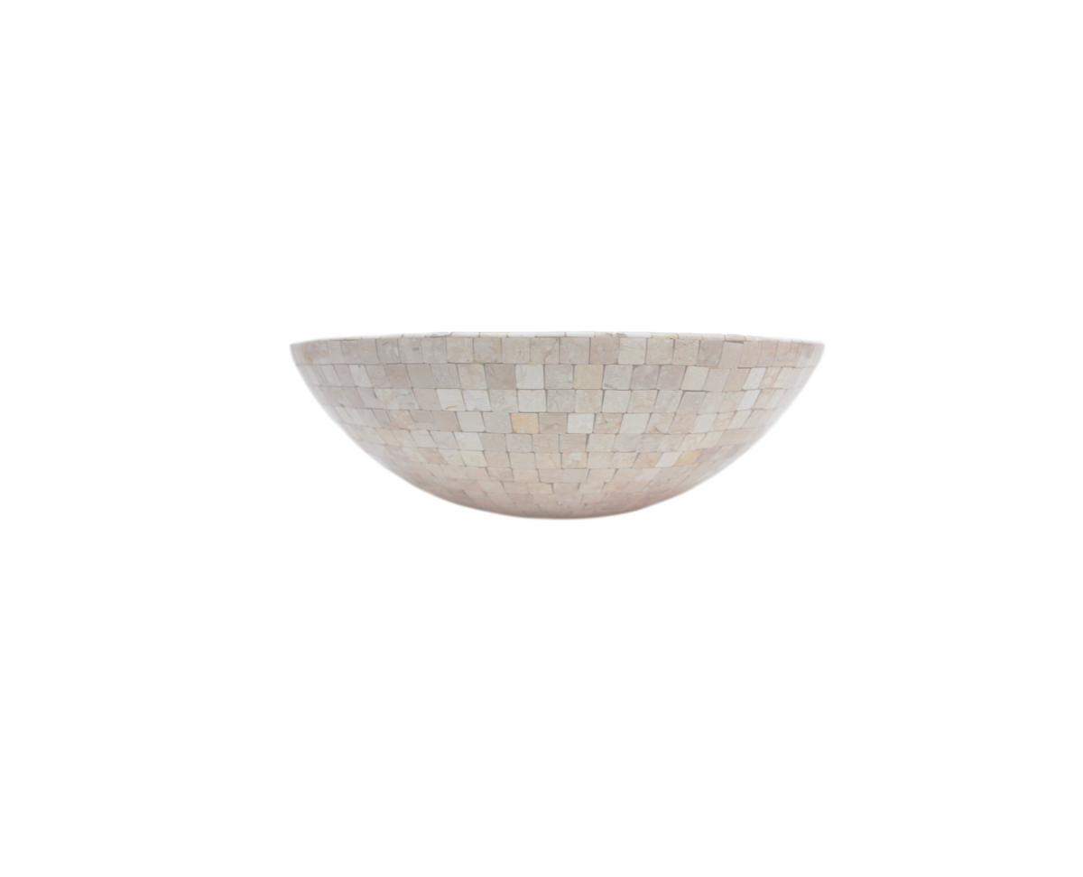 PARISESE 420*140 Natural Stone Mosaic Cream Marble Countertop Vanity Basin