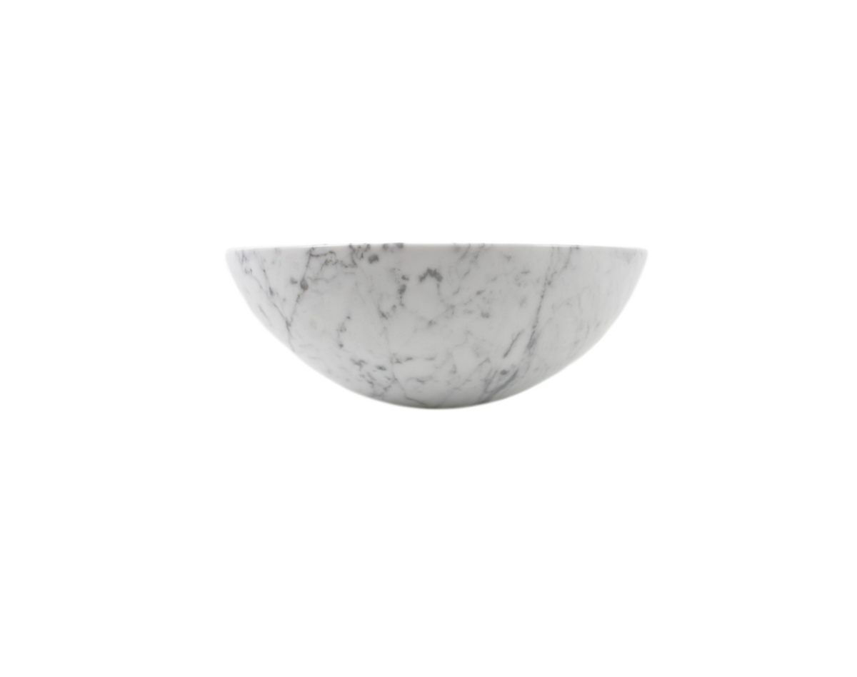 CARRARA ROUND (COMPACT) 320*120 White & Grey Vein Marble Round Countertop Vanity Basin