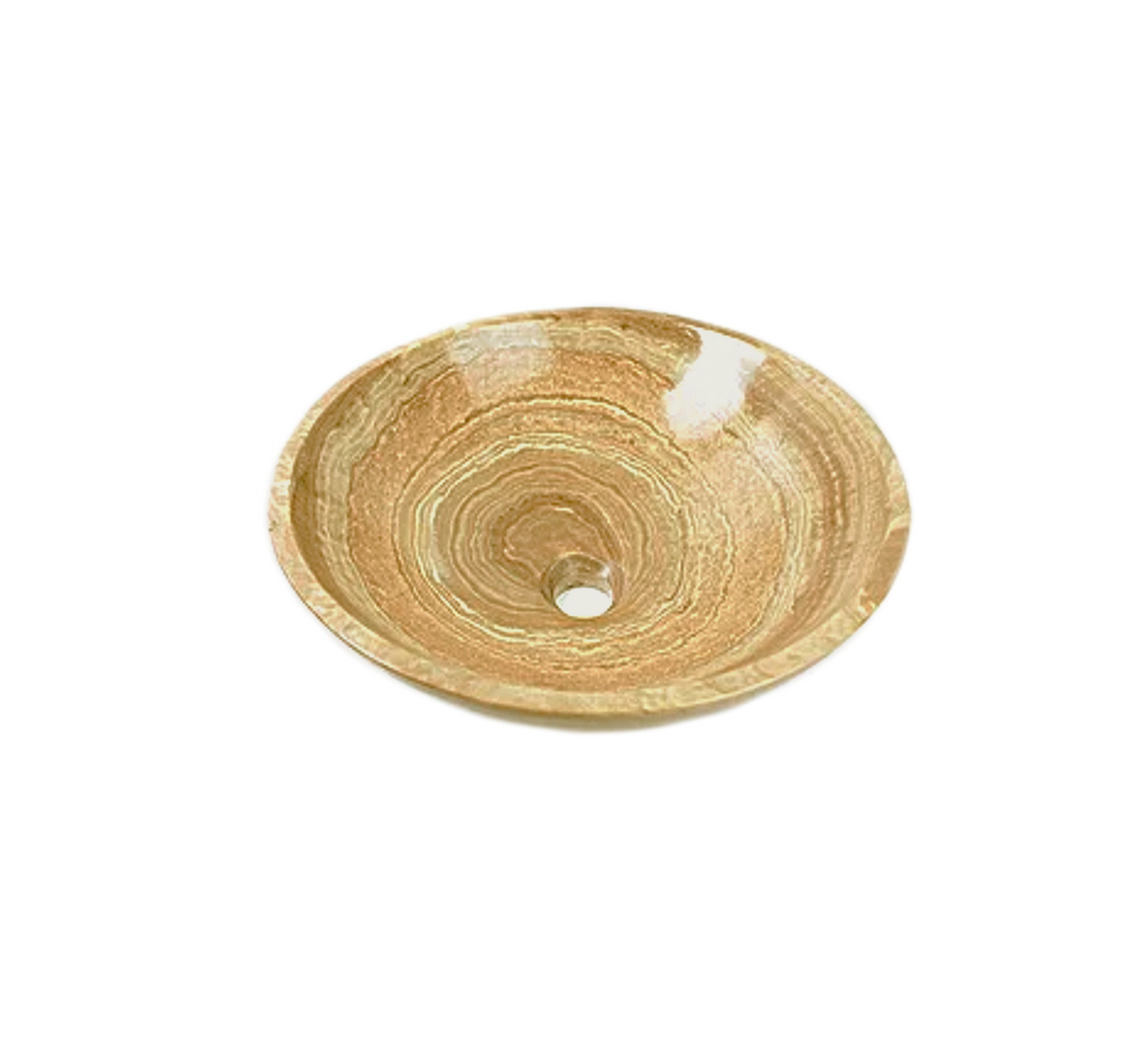 HONEYCOMB 420*140 Wood Vein Round Marble Countertop Vanity Basin