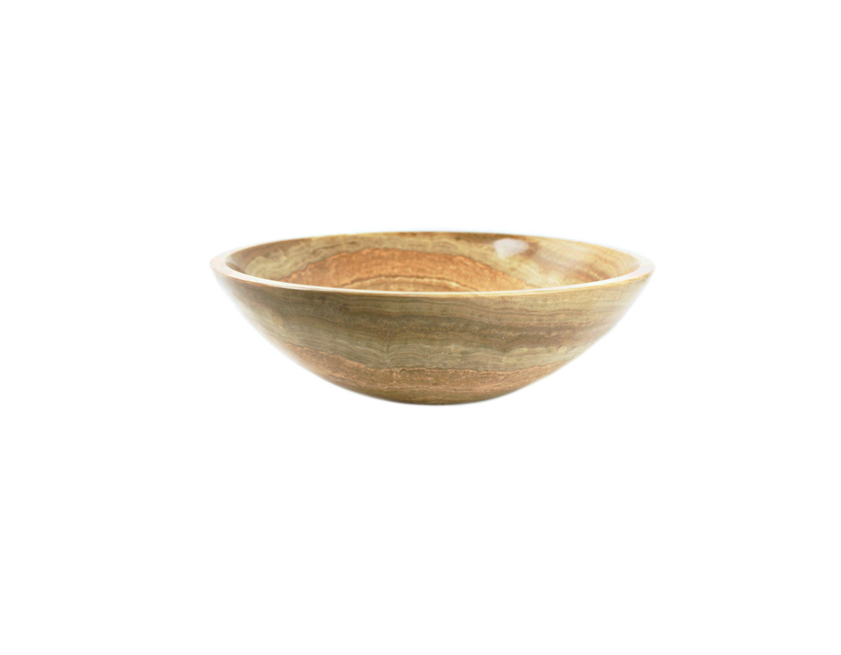 HONEYCOMB 420*140 Wood Vein Round Marble Countertop Vanity Basin