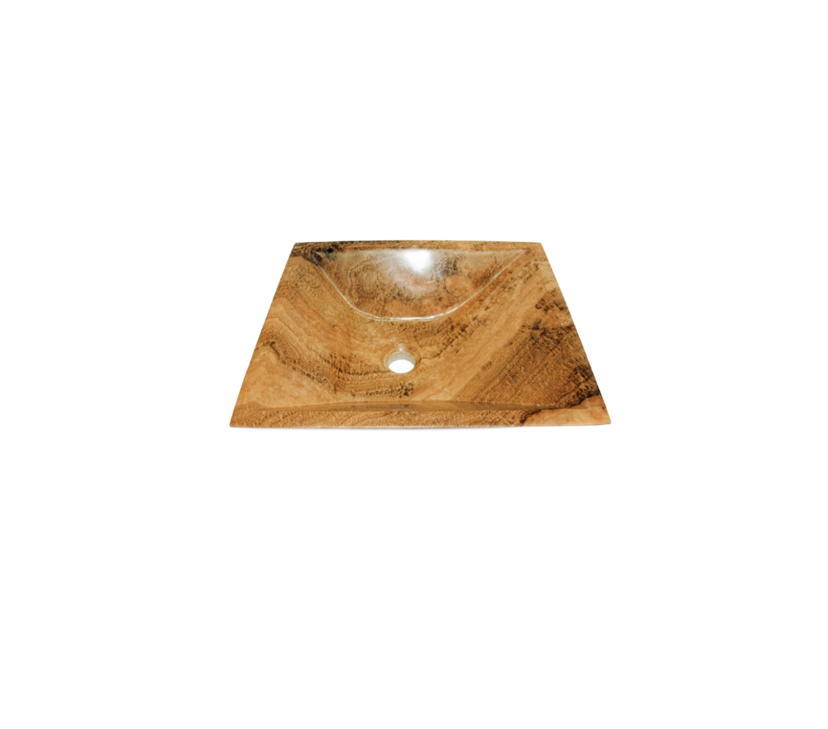 ANGULAR 420*360*130 Wood Yellow Sandstone Angled Square Marble Countertop Vanity Basin
