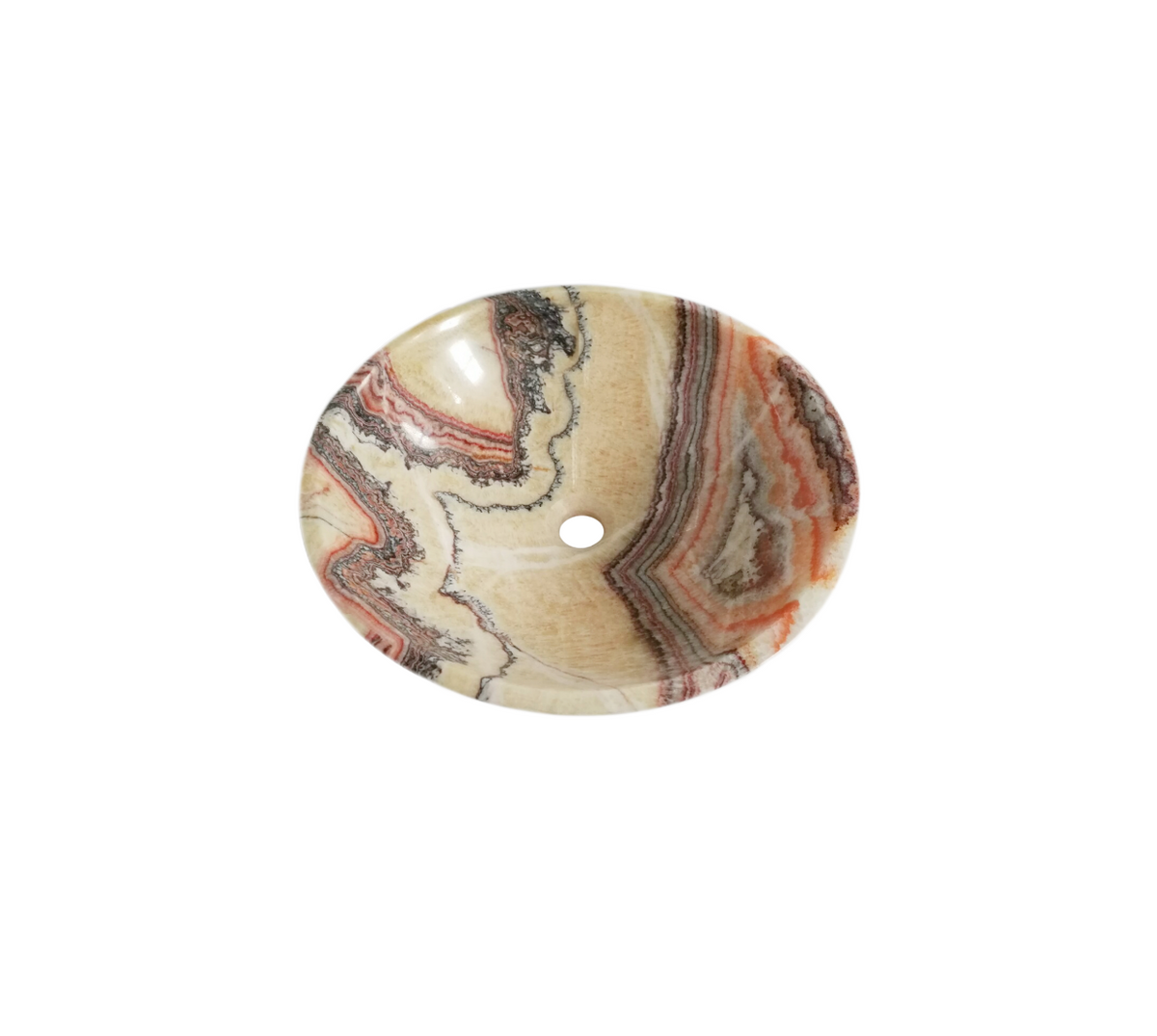TRIBAL 420*140 Various Earth Tones Round Marble Countertop Vanity Basin