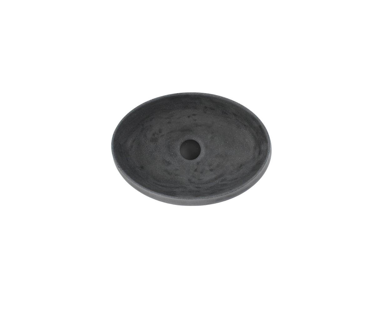 510x365x135 Kheub Terrazzo Oval Basin Smooth Dark Grey Countertop Vanity Basin