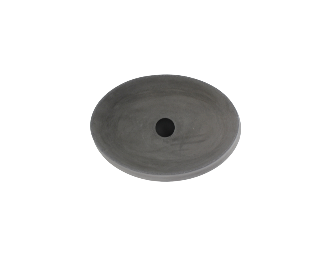 510x365x135 Kheub Terrazzo Oval Matte Smooth Light Grey Countertop Vanity Basin