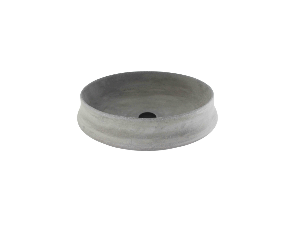 510x365x135 Kheub Terrazzo Oval Matte Smooth Light Grey Countertop Vanity Basin