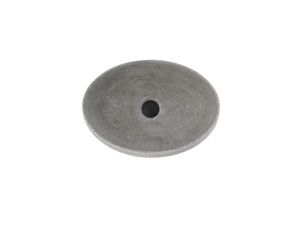 510x365x135 Kheub Terrazzo Oval Matte Stone Grey Countertop Vanity Basin