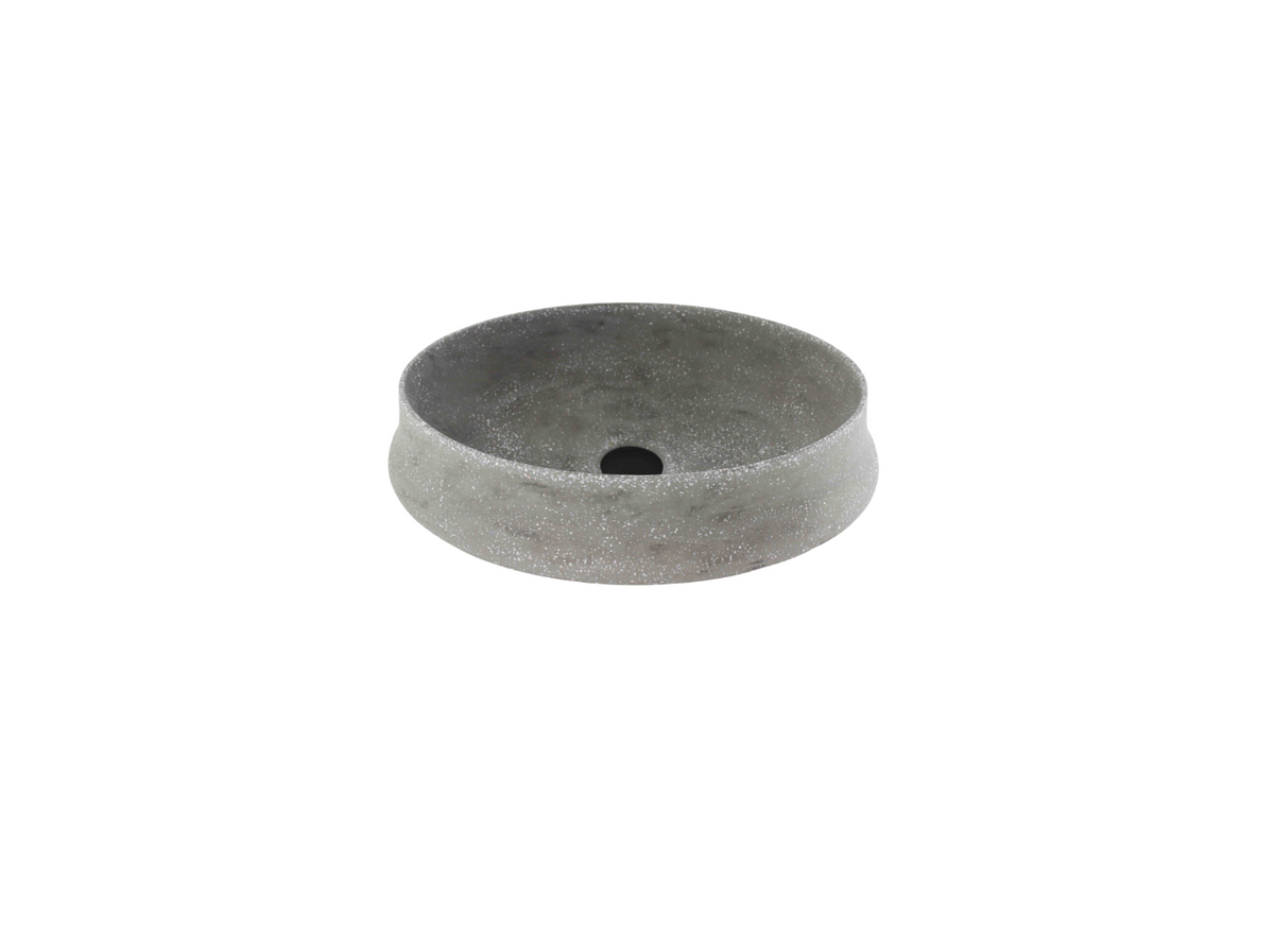 510x365x135 Kheub Terrazzo Oval Matte Stone Grey Countertop Vanity Basin