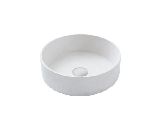 365x365x110 Kheub Terrazzo Round Matte White Countertop Vanity Basin
