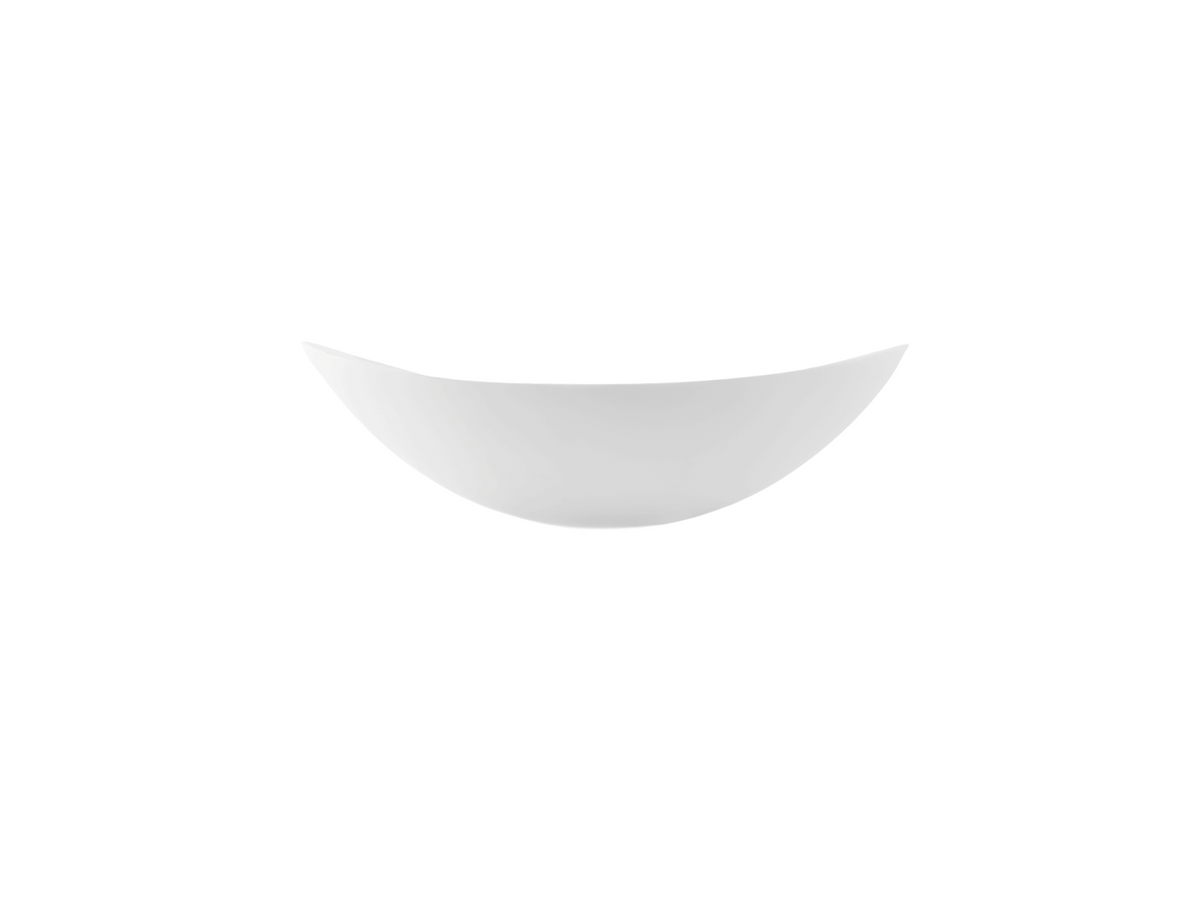 605x380x145 KHEUB Oval Curve Designer Hand Crafted Pure White Reconstituted Solid Stone Countertop Vanity Basin