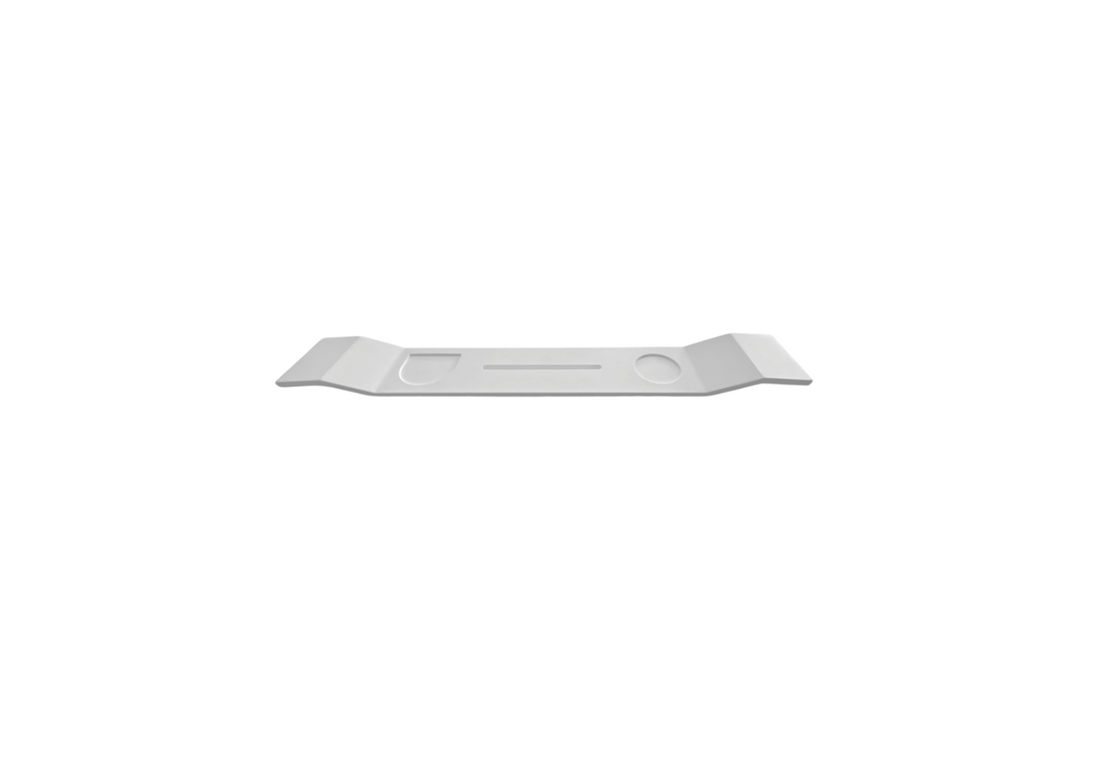 860x125x42 KHEUB Designer Hand Crafted Pure White Seamless Bath Caddy Reconstituted Stone