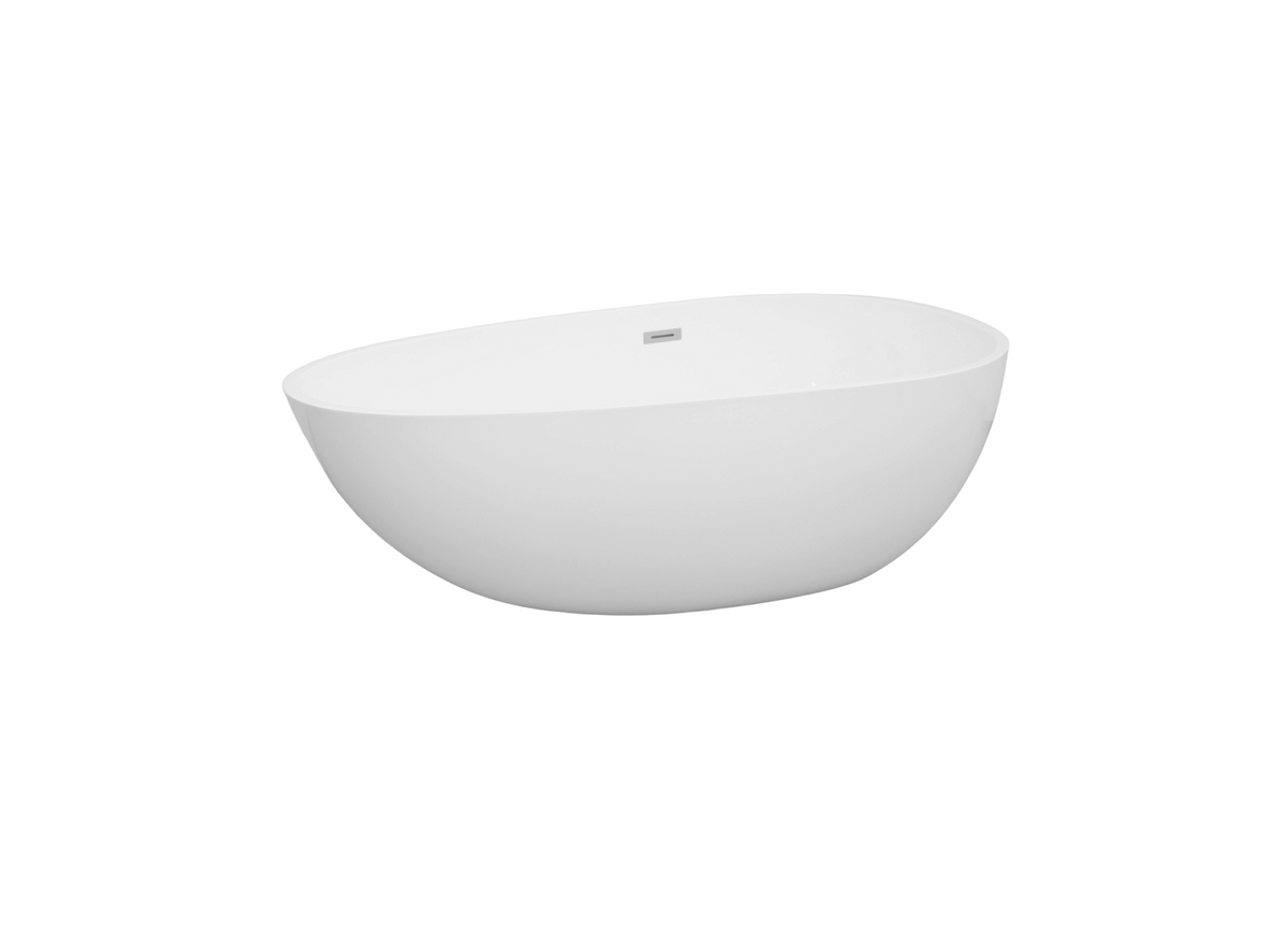 1780x980x570 KHEUB KINGSTON TEARDROP EGG STONE MATTE WHITE FREESTANDING BATHTUB