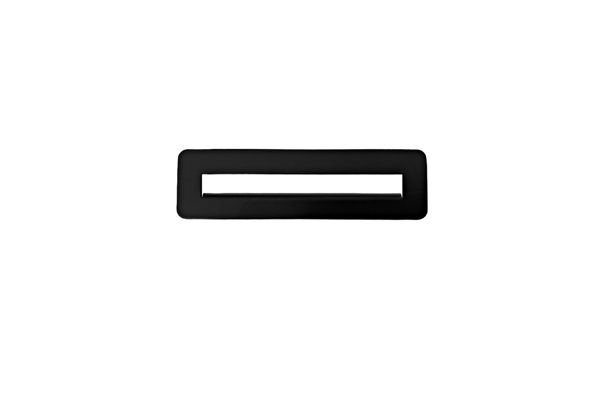 Black Matte Bath Rectangle Overflow made from Brass * 100mm (Outside Width) * 28mm (Outside Height) * 80mm (Inside Width) * 8mm (Inside Height)