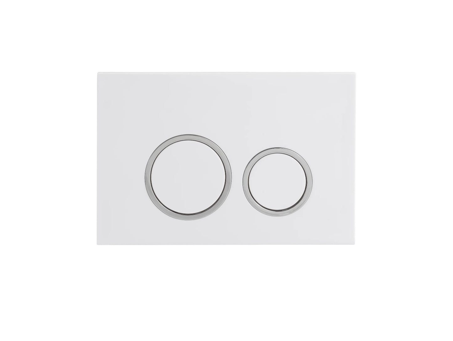 ROUND WHITE ( silver outline) CISTERN BUTTON