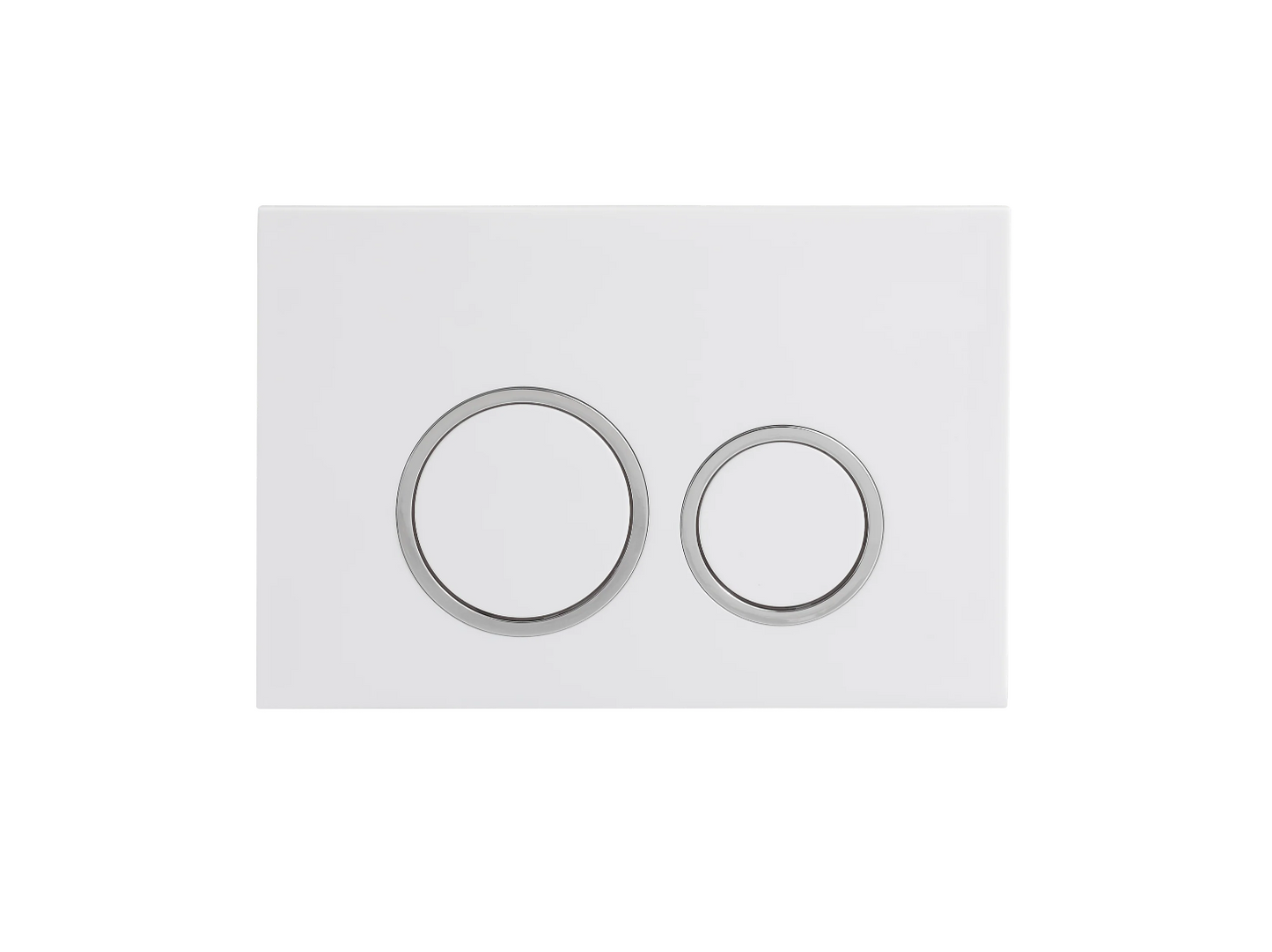 ROUND WHITE ( silver outline) CISTERN BUTTON