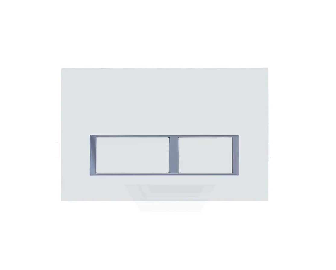 SQUARE WHITE ( silver outline) CISTERN BUTTON