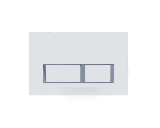 SQUARE WHITE ( silver outline) CISTERN BUTTON