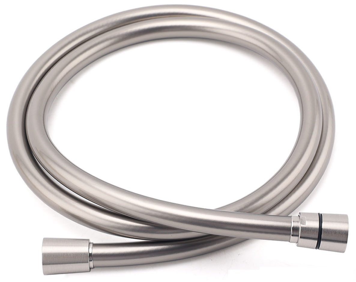 Round Half Shower Rail 200mm head - Available in 5 Colours with Rubber Hose