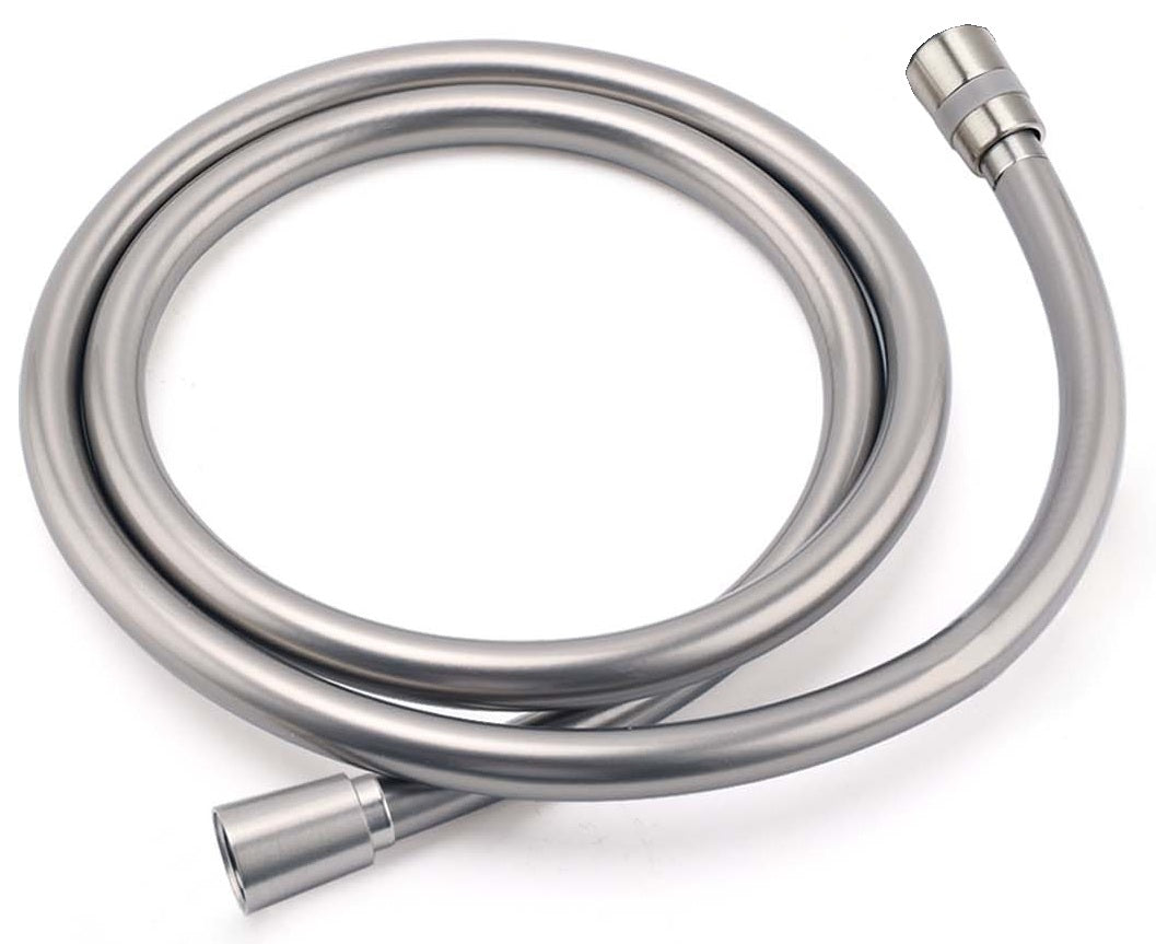 Round Half Shower Rail 200mm head - Available in 5 Colours with Rubber Hose