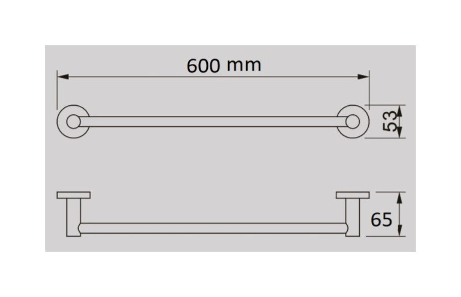 TIARA 60cm Single Towel Rail