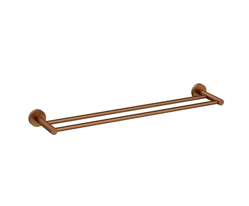 Nouveau Round Slimline Double Towel Rail 600mm - Available in 6 colours