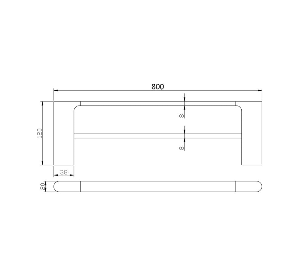 Coral 800mm Double Towel Rail - Available in 5 colours