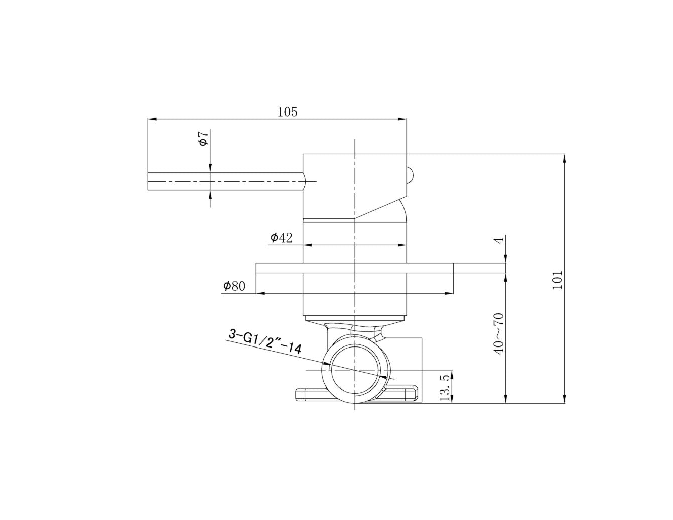 Inwall Body for Nouveau Wall Mixer