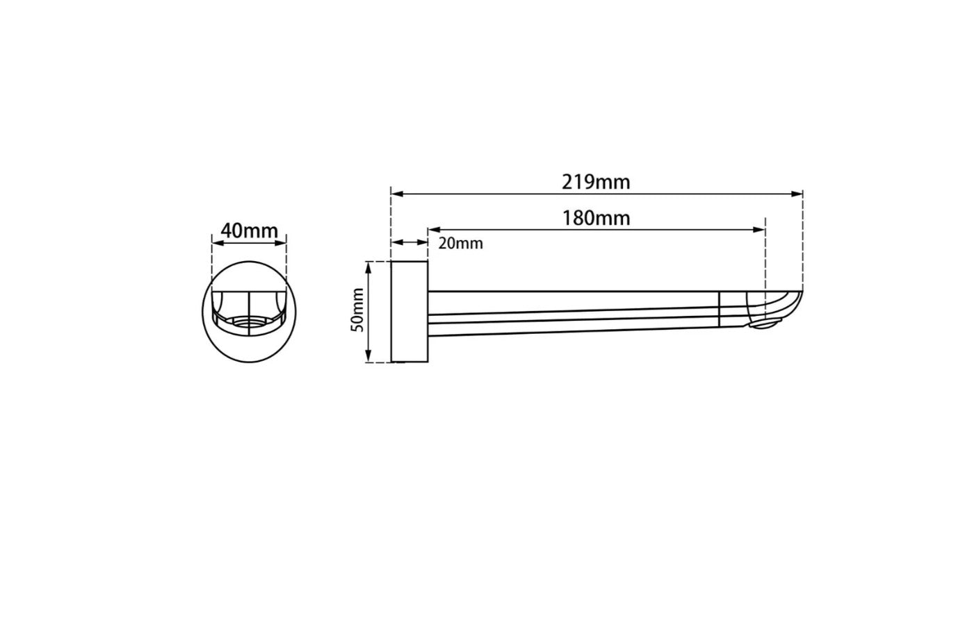 RUSH Bathtub/Basin Wall Spout - Available in 4 colours