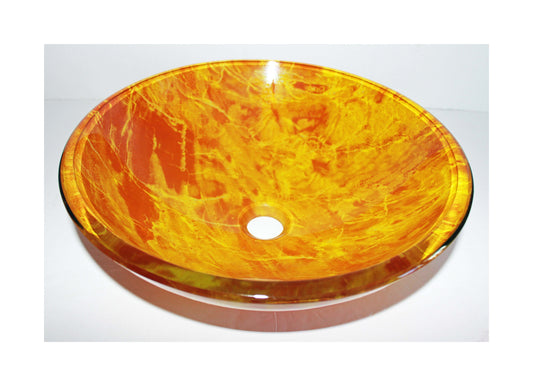 Glass Basin 420 x 140mm Sunburst