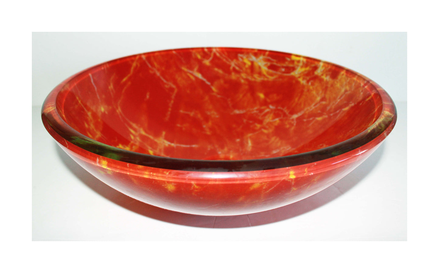 Glass Basin 420 x 140mm Red Fusion