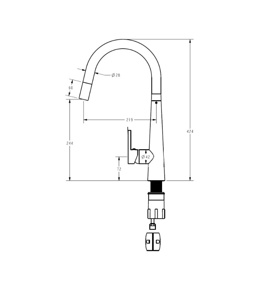 LUXE PULL OUT Sink Mixer - Available in 5 Colours