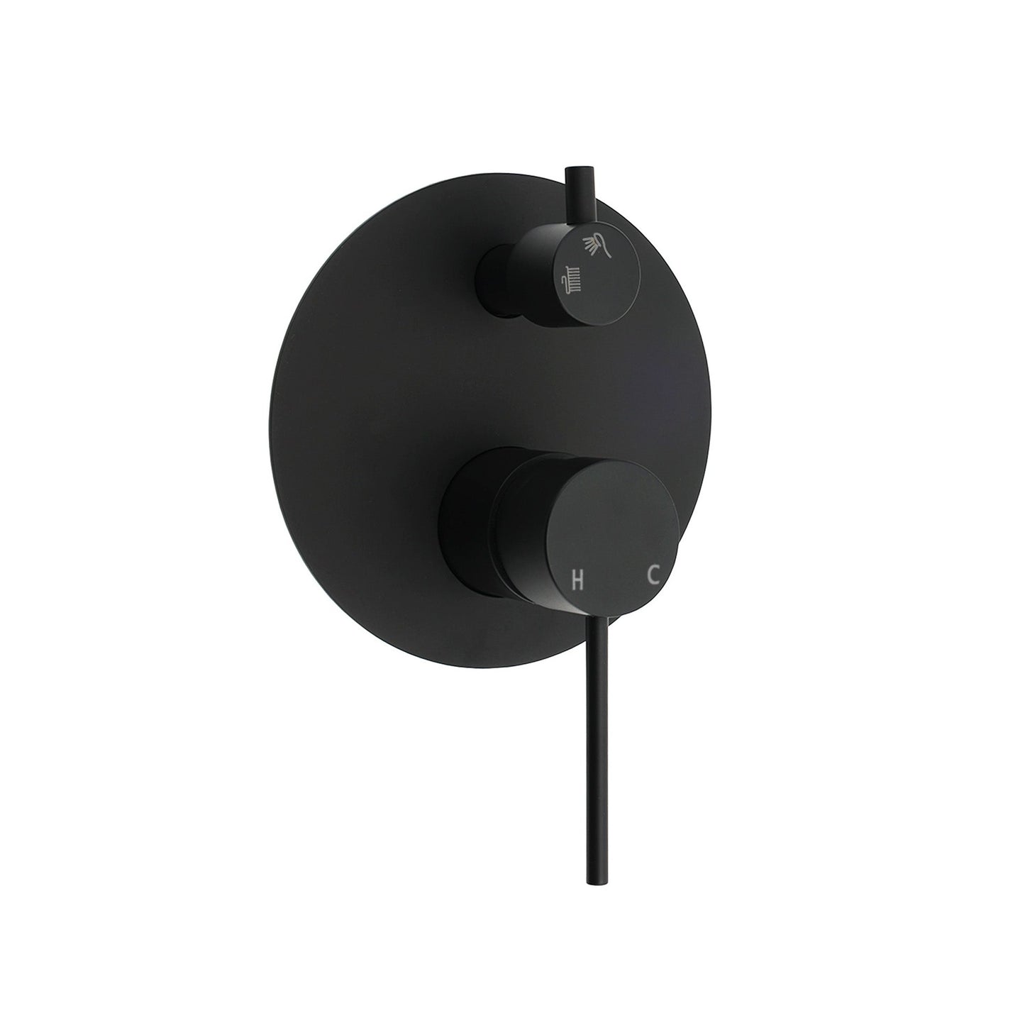 Round Wall Mixer with Diverter 140mm Backing Plate - Available in 5 Colours