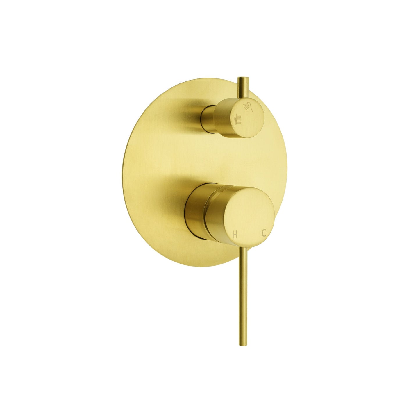 Round Wall Mixer with Diverter 140mm Backing Plate - Available in 5 Colours