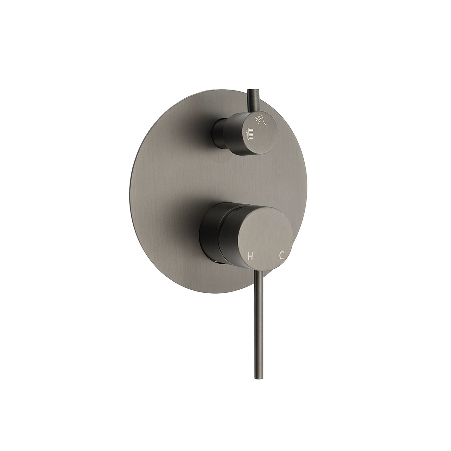 Round Wall Mixer with Diverter 140mm Backing Plate - Available in 5 Colours